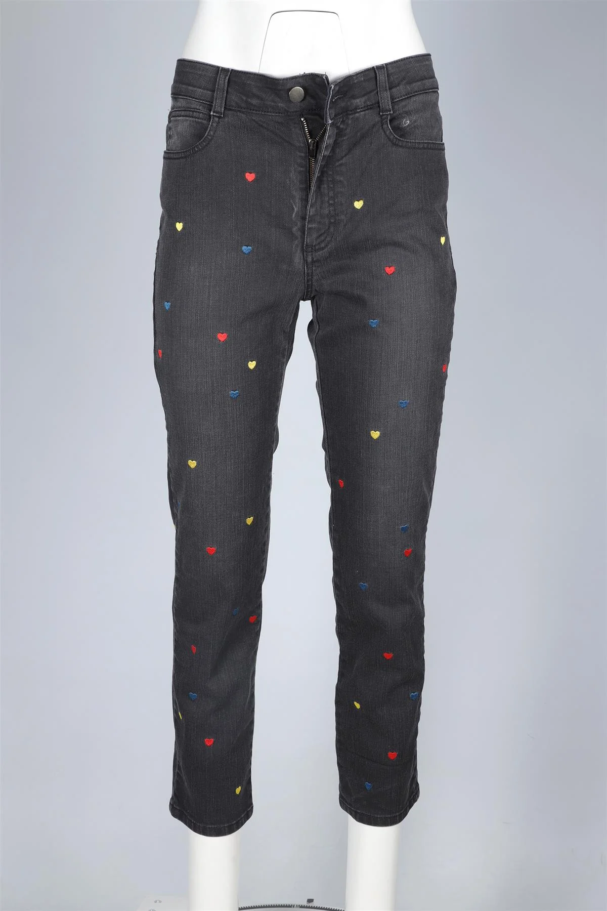 STELLA MCCARTNEY GREY HIGH RISE STRAIGHT LEG JEANS W29 UK 10-12 - Image 2