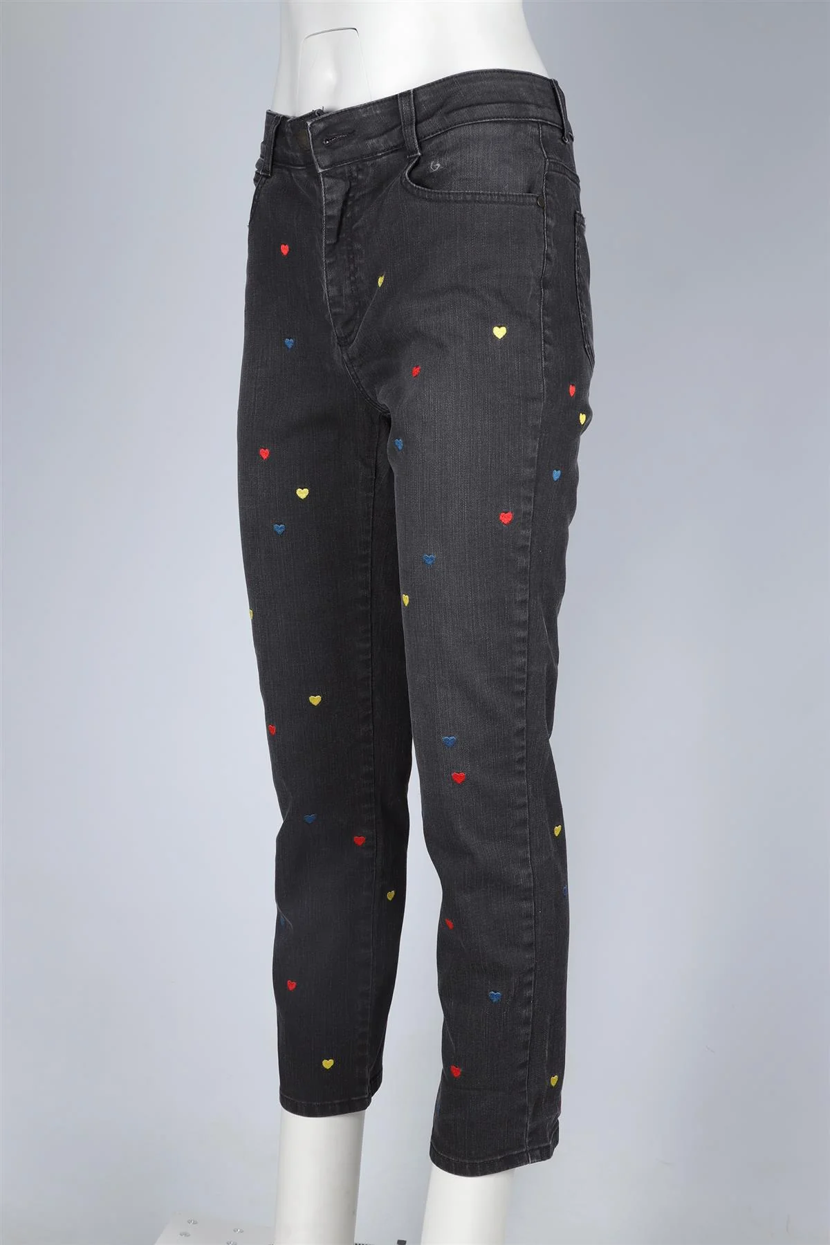 STELLA MCCARTNEY GREY HIGH RISE STRAIGHT LEG JEANS W29 UK 10-12 - Image 3