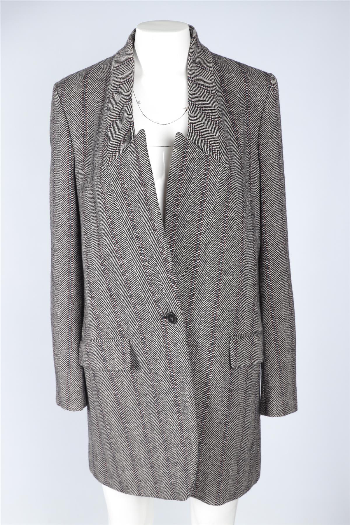 STELLA MCCARTNEY GREY WOOL COAT IT 46 UK 14 - Image 2