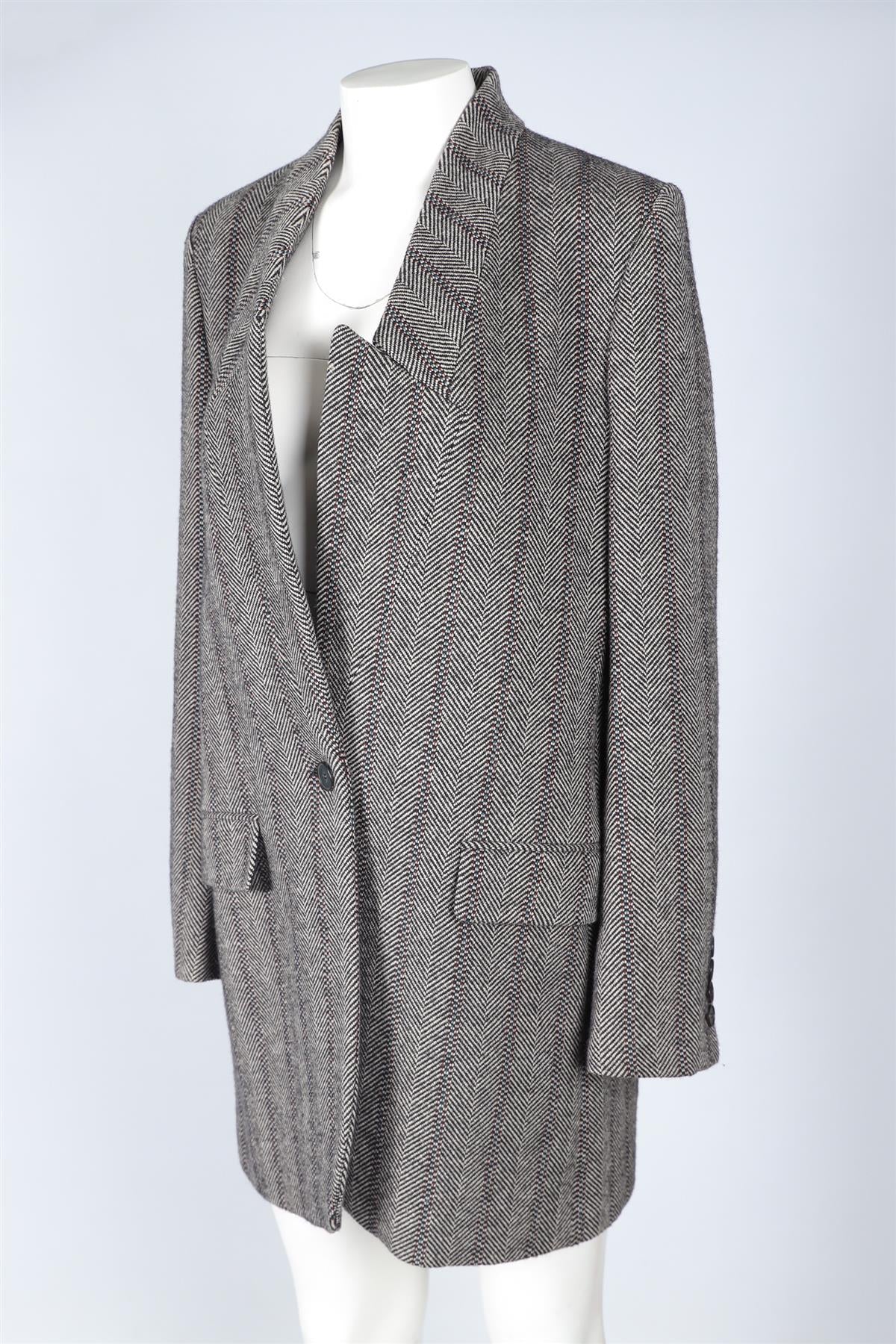 STELLA MCCARTNEY GREY WOOL COAT IT 46 UK 14 - Image 3