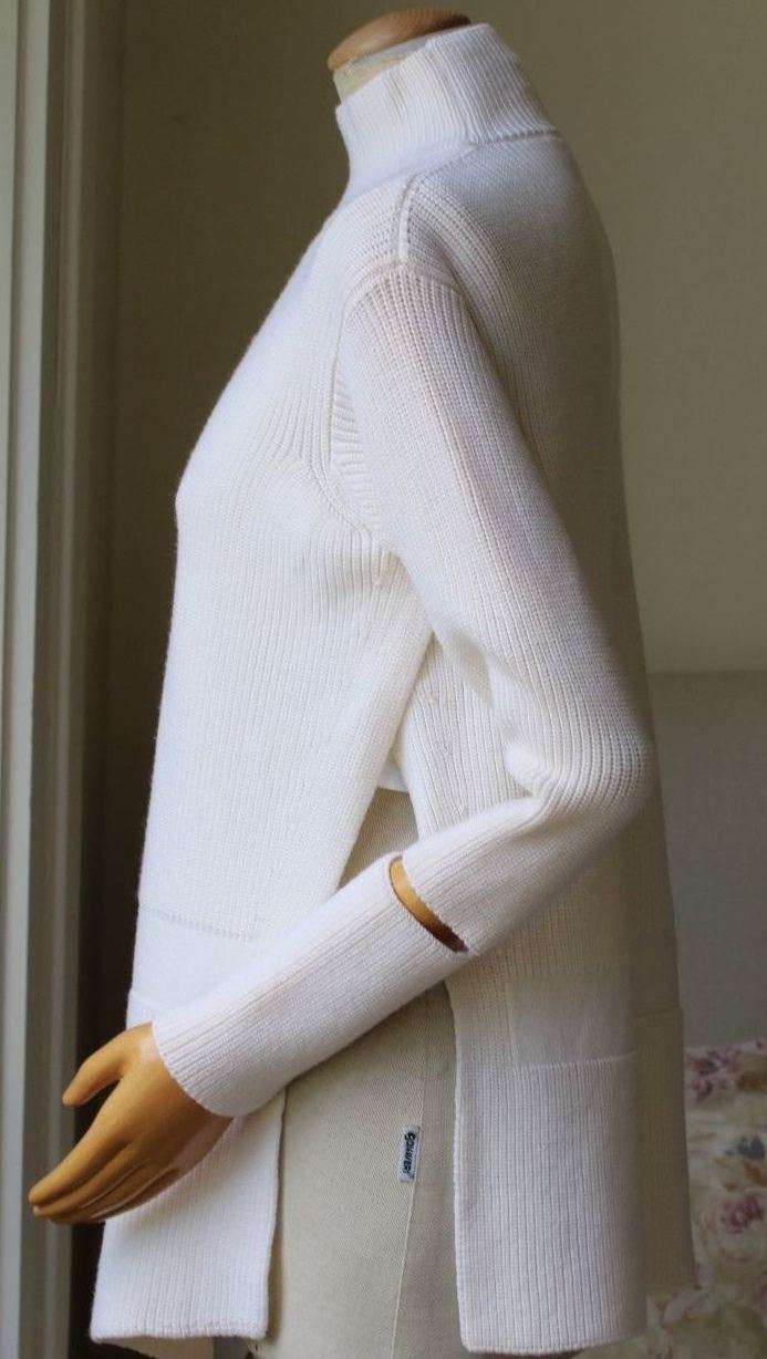 STELLA MCCARTNEY IVORY VENTED TURTLENECK SWEATER IT 38 UK 6 - Image 3