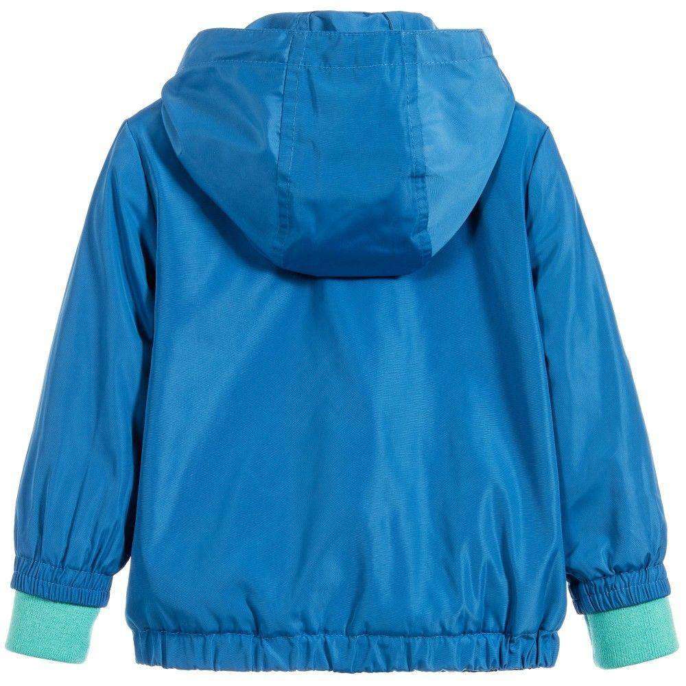 STELLA MCCARTNEY KIDS BABY BLUE LIGHTWEIGHT HOODED SCOUT JACKET 12 MONTHS - Image 4