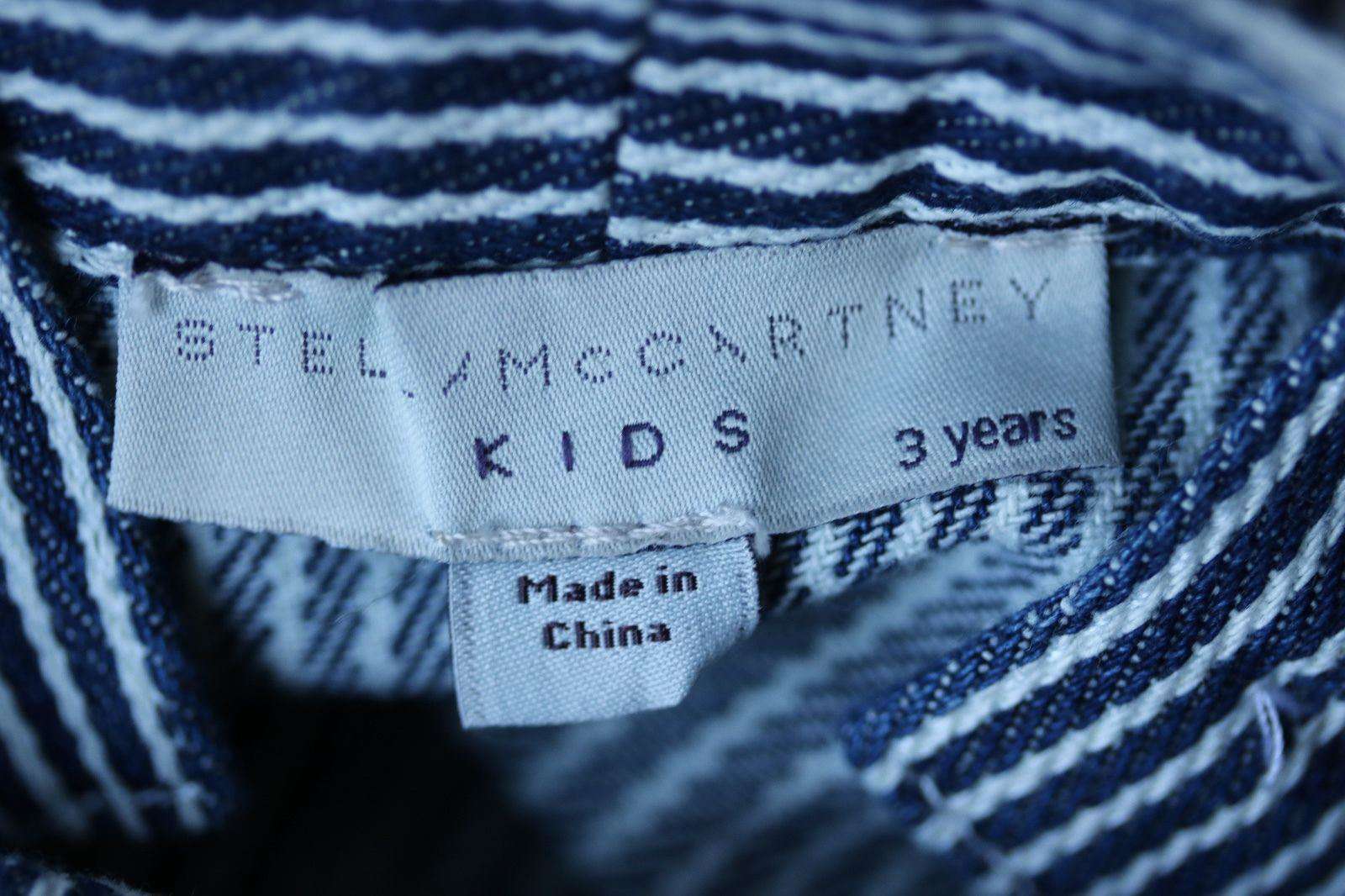 STELLA MCCARTNEY KIDS BABY DENIM STRIPED WHITE DRESS 3 YEARS - Image 3