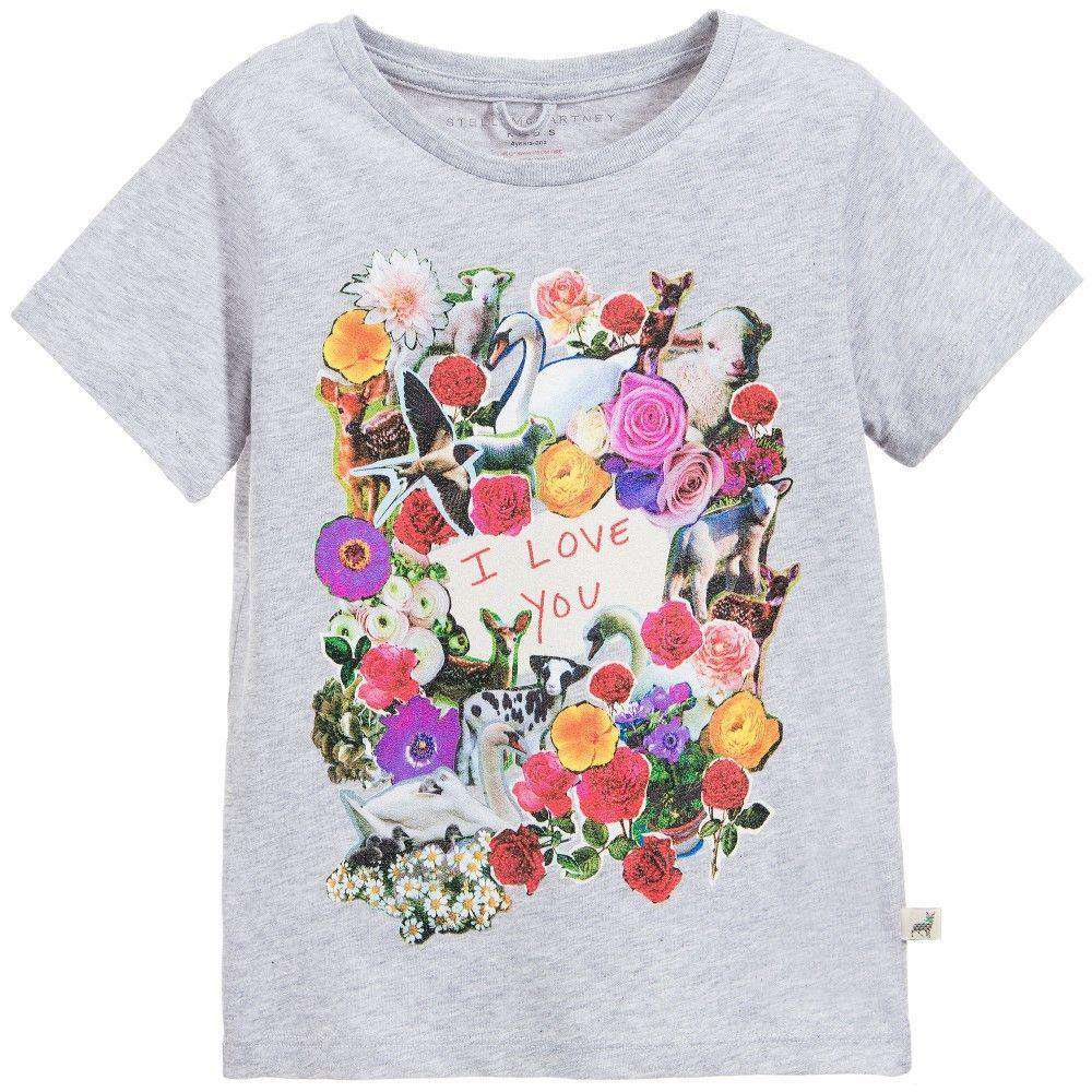 STELLA MCCARTNEY KIDS BABY GIRLS GREY ARLO FLOWERS AND ANIMALS TOP 3 YEARS - Image 3