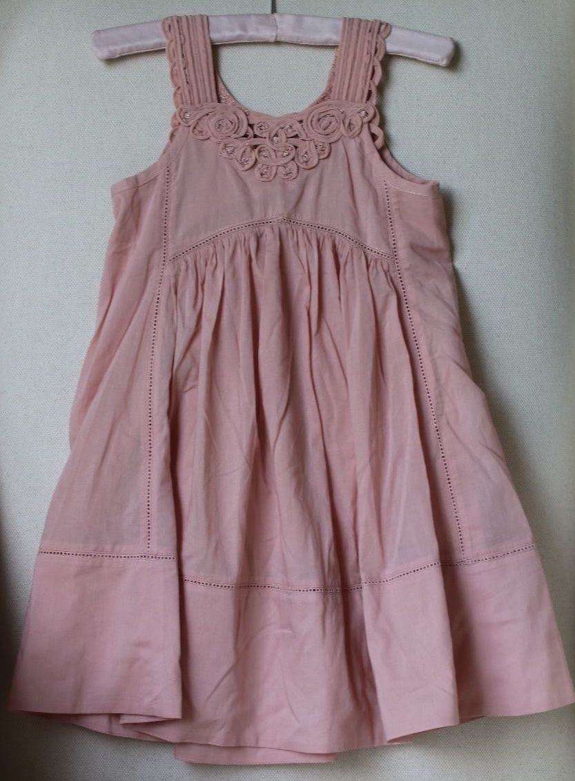 STELLA MCCARTNEY KIDS BABY GIRLS PINK FLORAL EMBROIDERED DRESS 4 YEARS - Image 5