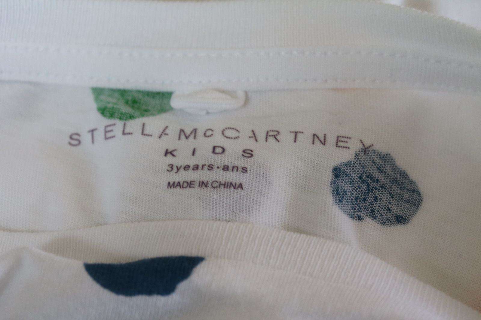 STELLA MCCARTNEY KIDS BABY GIRLS WHITE SPOTTY PLUM CROPPED TOP 3 YEARS - Image 2