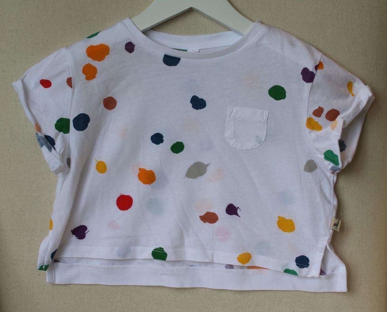 STELLA MCCARTNEY KIDS BABY GIRLS WHITE SPOTTY PLUM CROPPED TOP 3 YEARS - Image 3