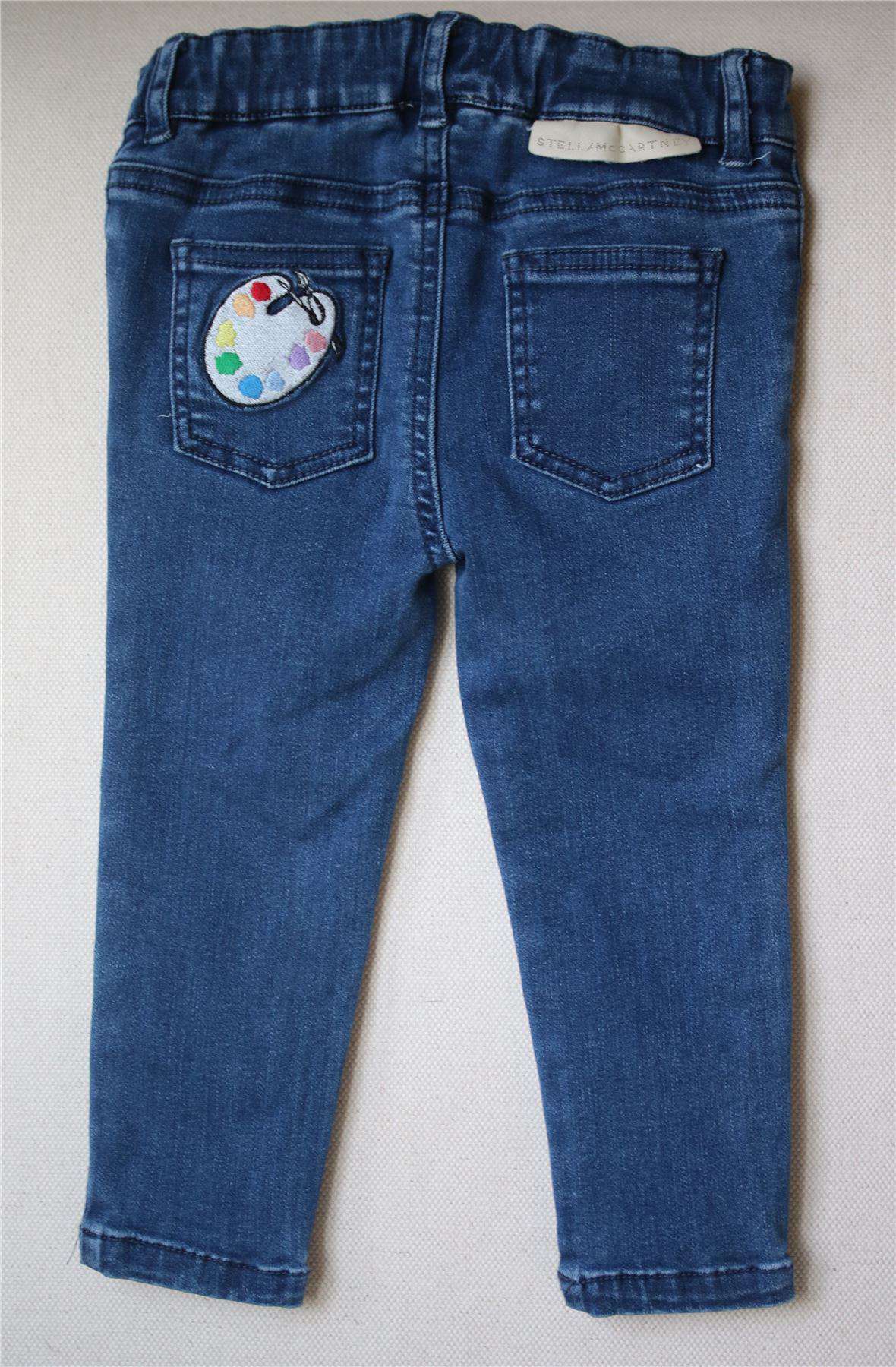 STELLA MCCARTNEY KIDS BLUE DENIM PAINT PALETTE JEANS 24 MONTHS