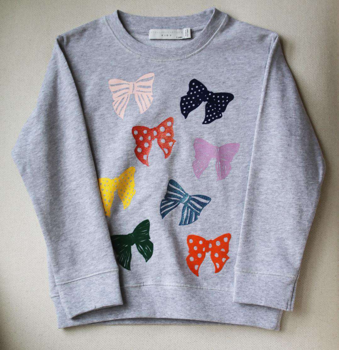 STELLA MCCARTNEY KIDS GIRLS BOW PRINT COTTON TRACKSUIT 5 YEARS - Image 2