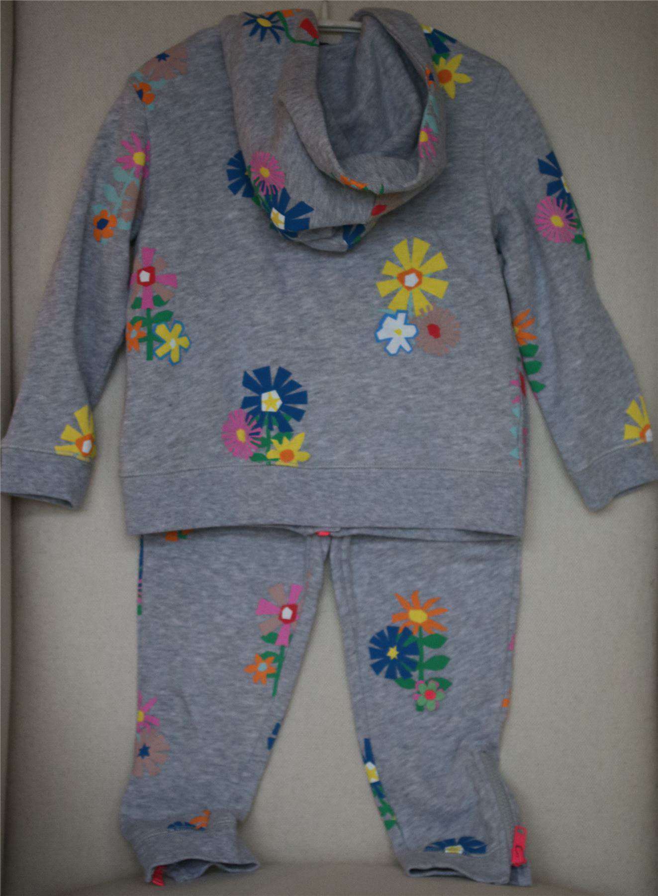 STELLA MCCARTNEY KIDS GIRLS GREY FLORAL ZOEY TRACKSUIT 4 YEARS - Image 2
