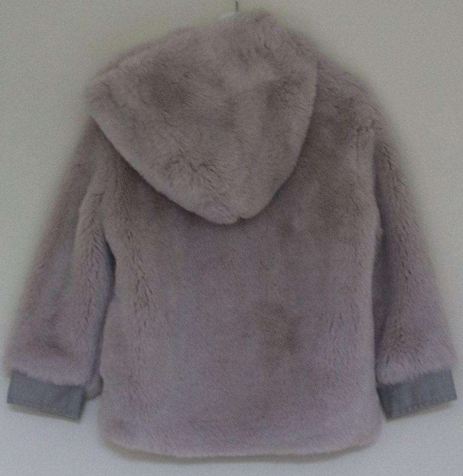 STELLA MCCARTNEY KIDS GIRLS GREY SYNTHETIC FUR TREASURE HOODED COAT 4 YEARS - Image 6