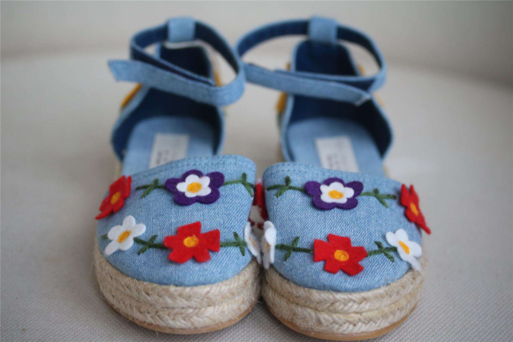 STELLA MCCARTNEY KIDS GIRLS LIGHT BLUE ESPADRILLE SANDALS EU 27 UK 9 US 10 - Image 3