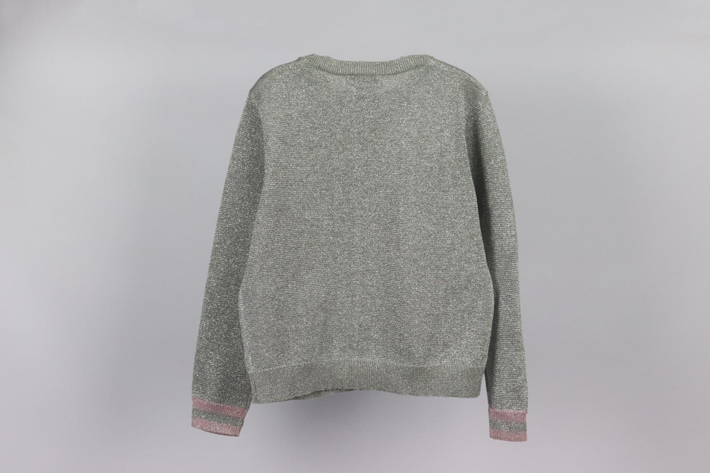 STELLA MCCARTNEY KIDS GIRLS METALLIC KNITTED CARDIGAN 8 YEARS - Image 3