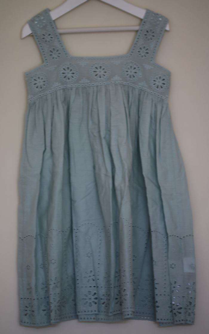 STELLA MCCARTNEY KIDS GIRLS MINT GREEN BRODERIE ANGLAISE DRESS 5 YEARS - Image 2