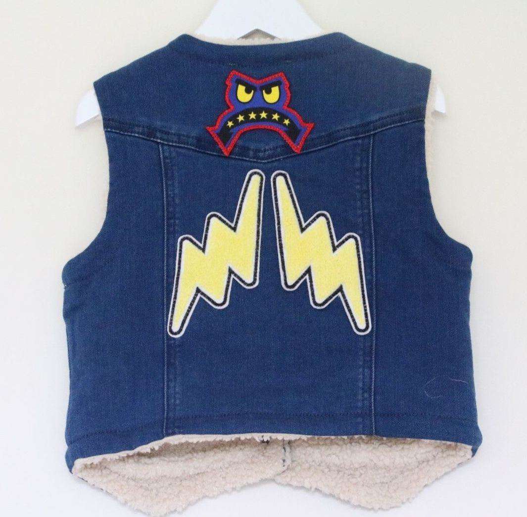STELLA MCCARTNEY KIDS GIRLS ROYCE COTTON DENIM ROYCE WAISTCOAT 4 YEARS - Image 4