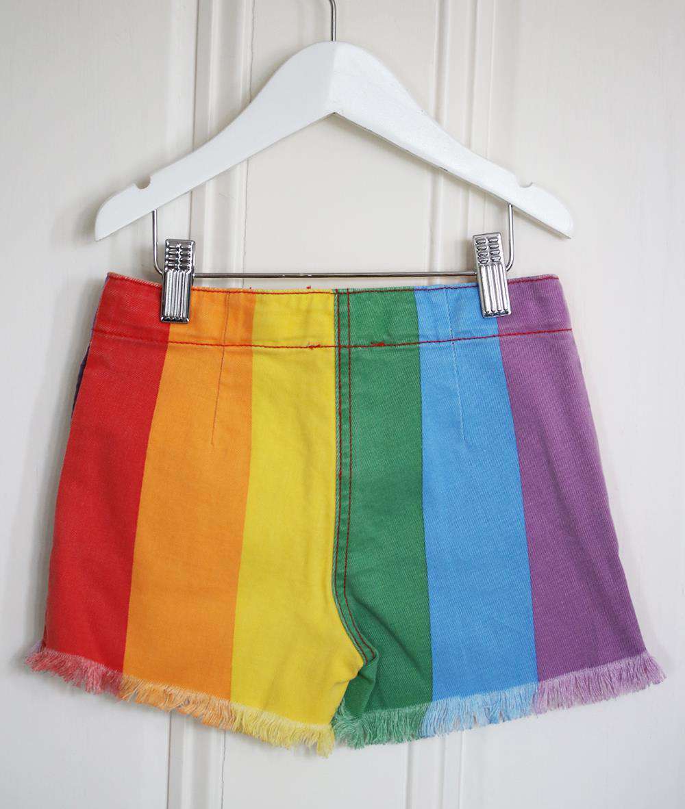 STELLA MCCARTNEY KIDS GIRLS STRIPED DENIM SHORTS 6 YEARS - Image 3
