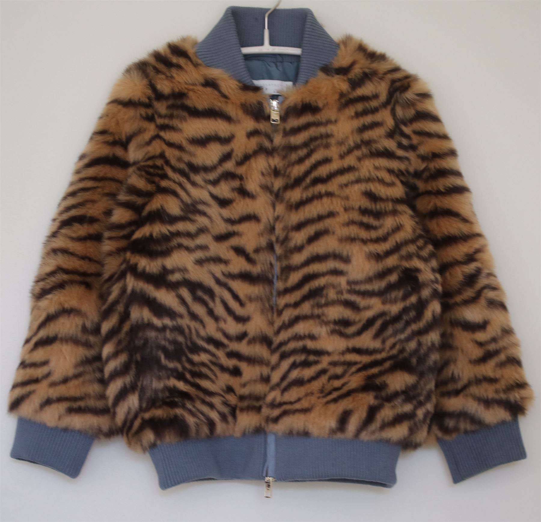 STELLA MCCARTNEY KIDS GIRLS TIGER FAUX FUR BOMBER JACKET 5 YEARS - Image 2