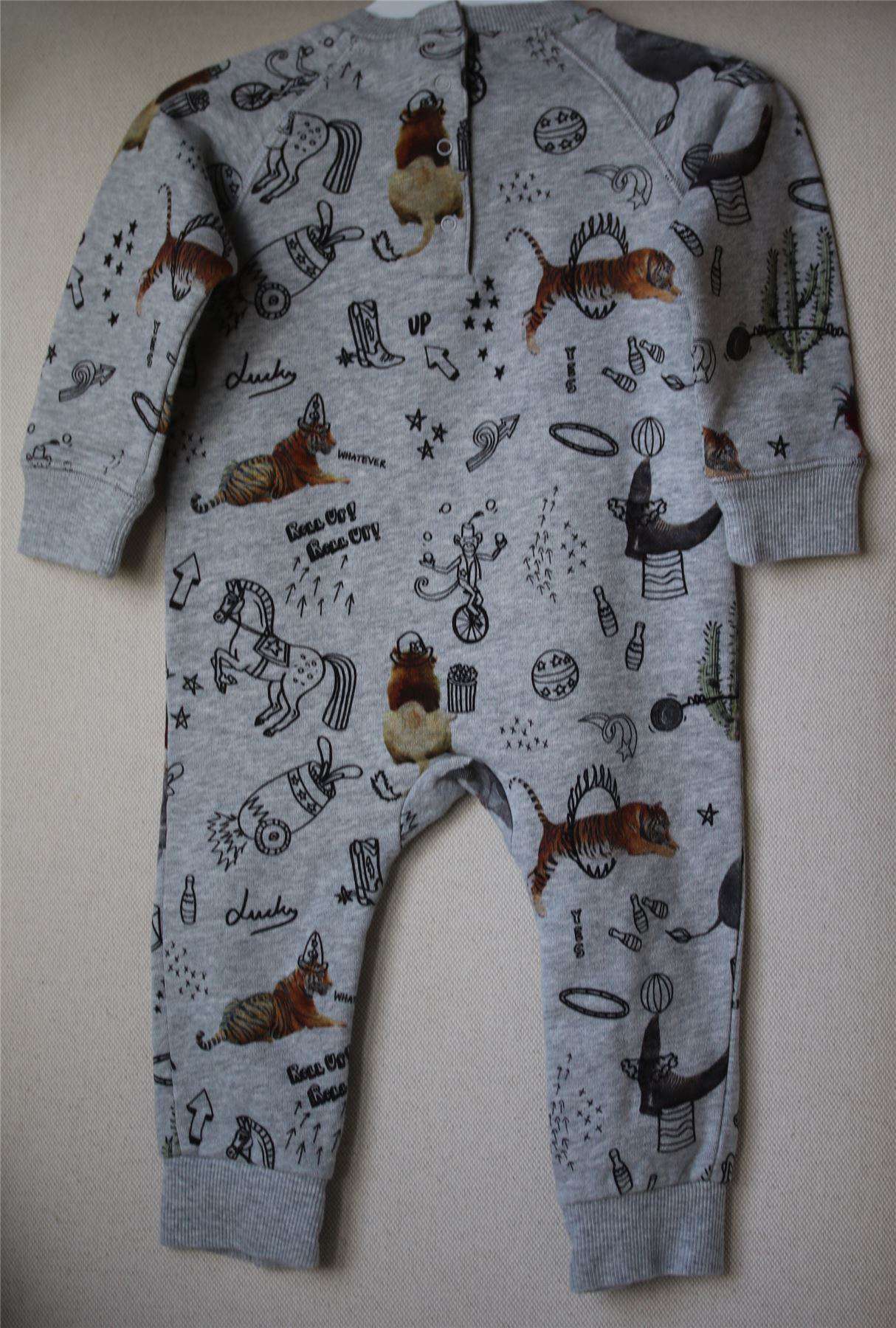 STELLA MCCARTNEY KIDS GREY ORGANIC COTTON CIRCUS PRINT BABYGROW 18 MONTHS - Image 3