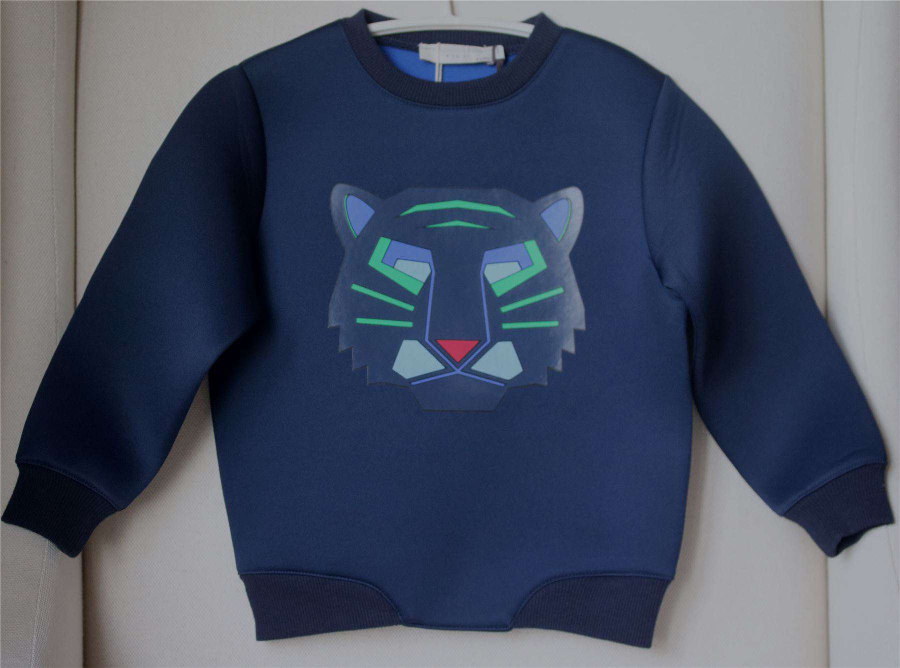 STELLA MCCARTNEY KIDS NAVY BLUE NEOPRENE REEVE SWEATER 4 YEARS - Image 3