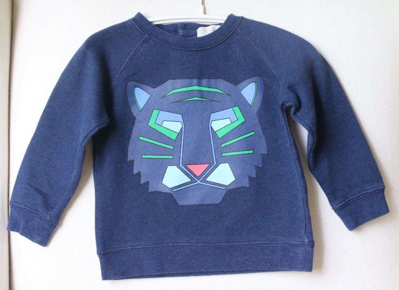 STELLA MCCARTNEY KIDS NAVY BLUE NEOPRENE REEVE TIGER SWEATER 18 MONTHS - Image 5