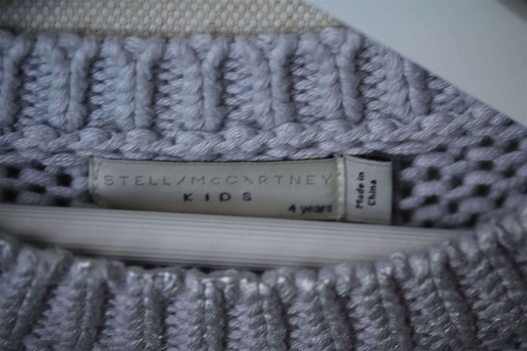 STELLA MCCARTNEY KIDS SILVER GREY KNIT SWEATER 4 YEARS - Image 4