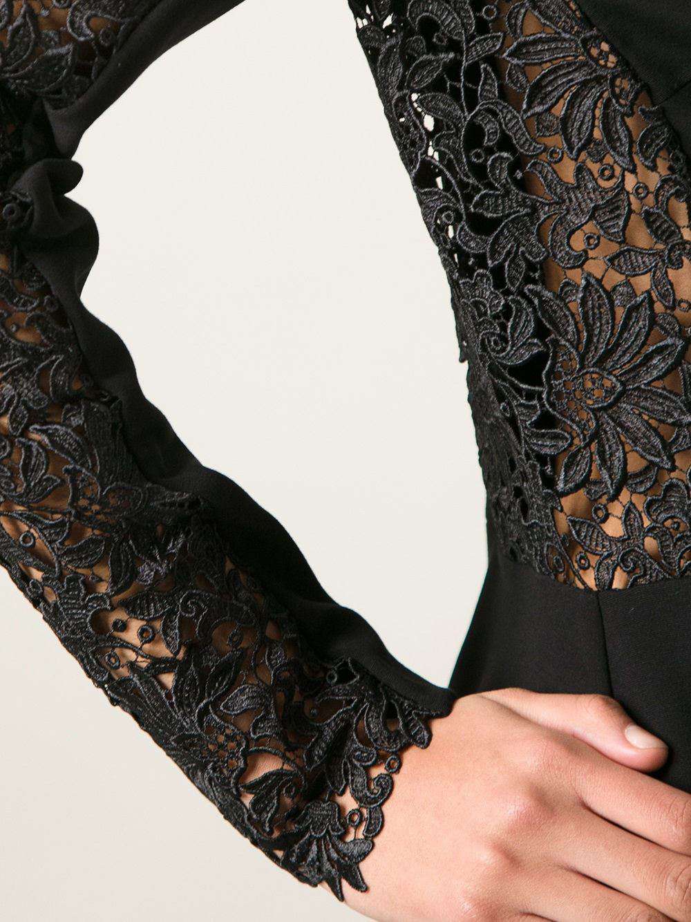 STELLA MCCARTNEY LACE INSERT JERSEY DRESS IT 40 UK 8 - Image 3