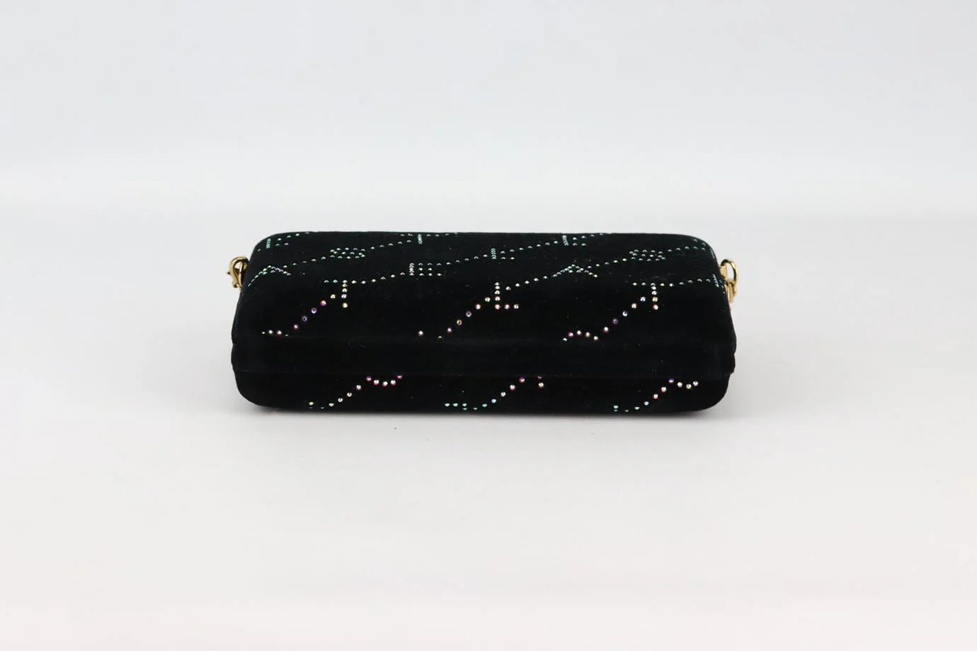 STELLA MCCARTNEY LOGO EMBELLISHED VELVET CLUTCH - Image 5