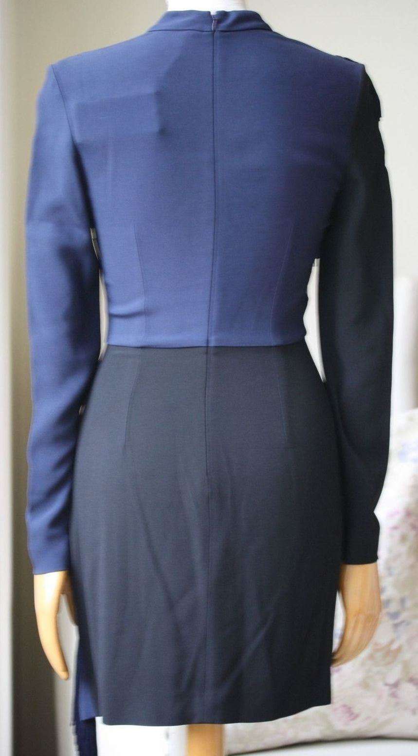 STELLA MCCARTNEY NAVY FRINGED MESH PANEL DRESS IT 40 UK 8 - Image 10