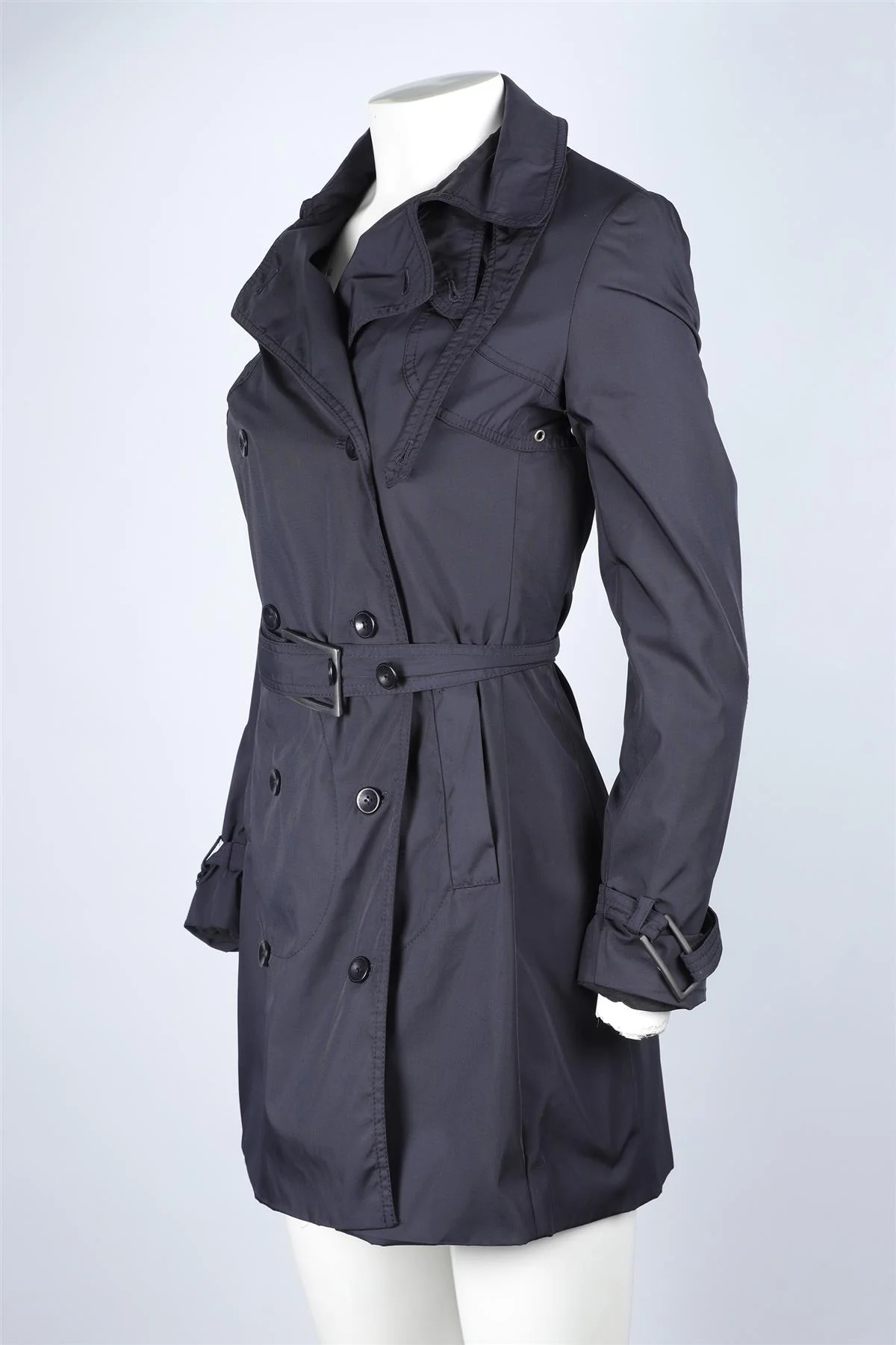STELLA MCCARTNEY NAVY NYLON TRENCH COAT IT 40 UK 8 - Image 3
