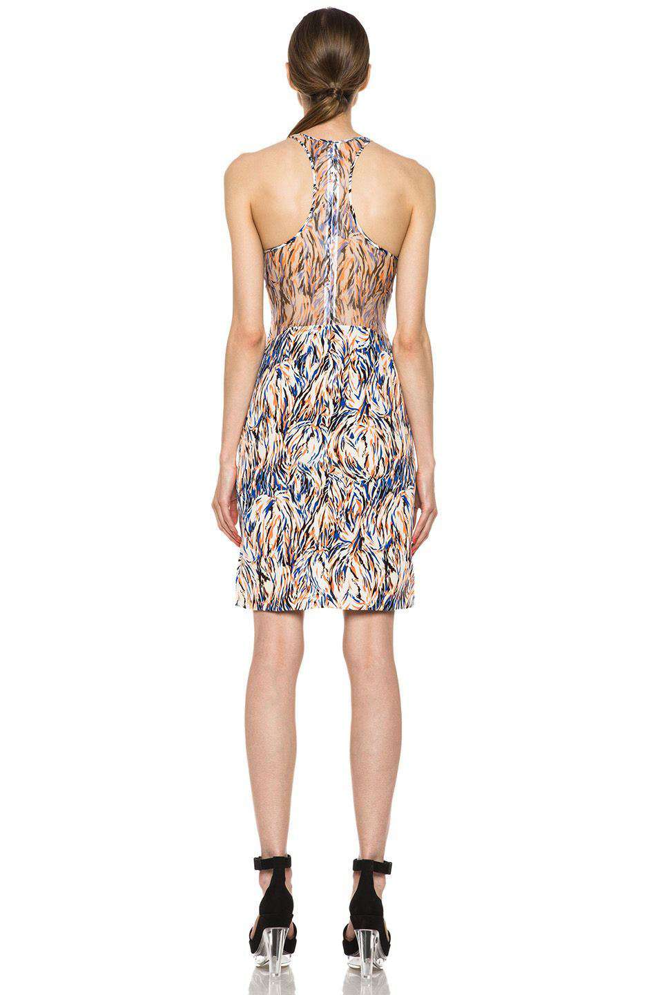 STELLA MCCARTNEY NEON ABSTRACT SILK DRESS IT 38 UK 6/8 - Image 10