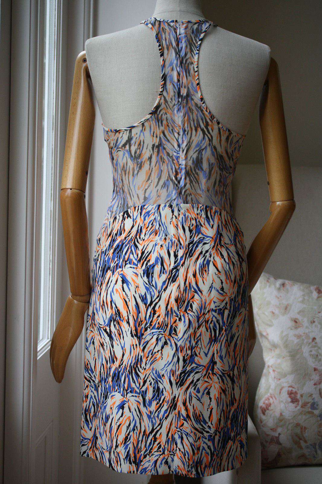 STELLA MCCARTNEY NEON ABSTRACT SILK DRESS IT 38 UK 6/8 - Image 5