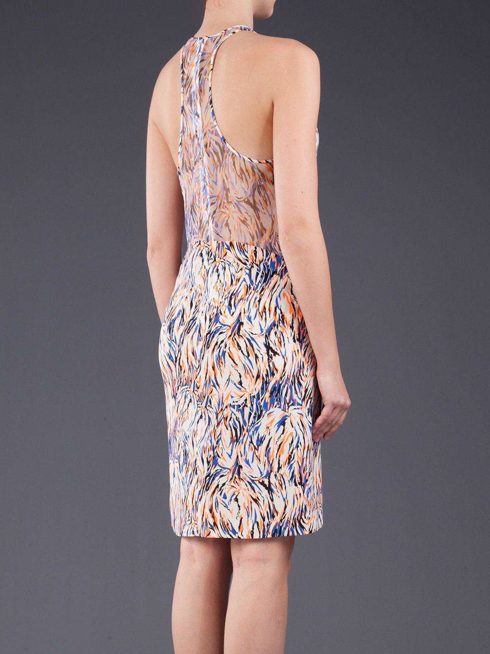 STELLA MCCARTNEY NEON ABSTRACT SILK DRESS IT 38 UK 6/8 - Image 9
