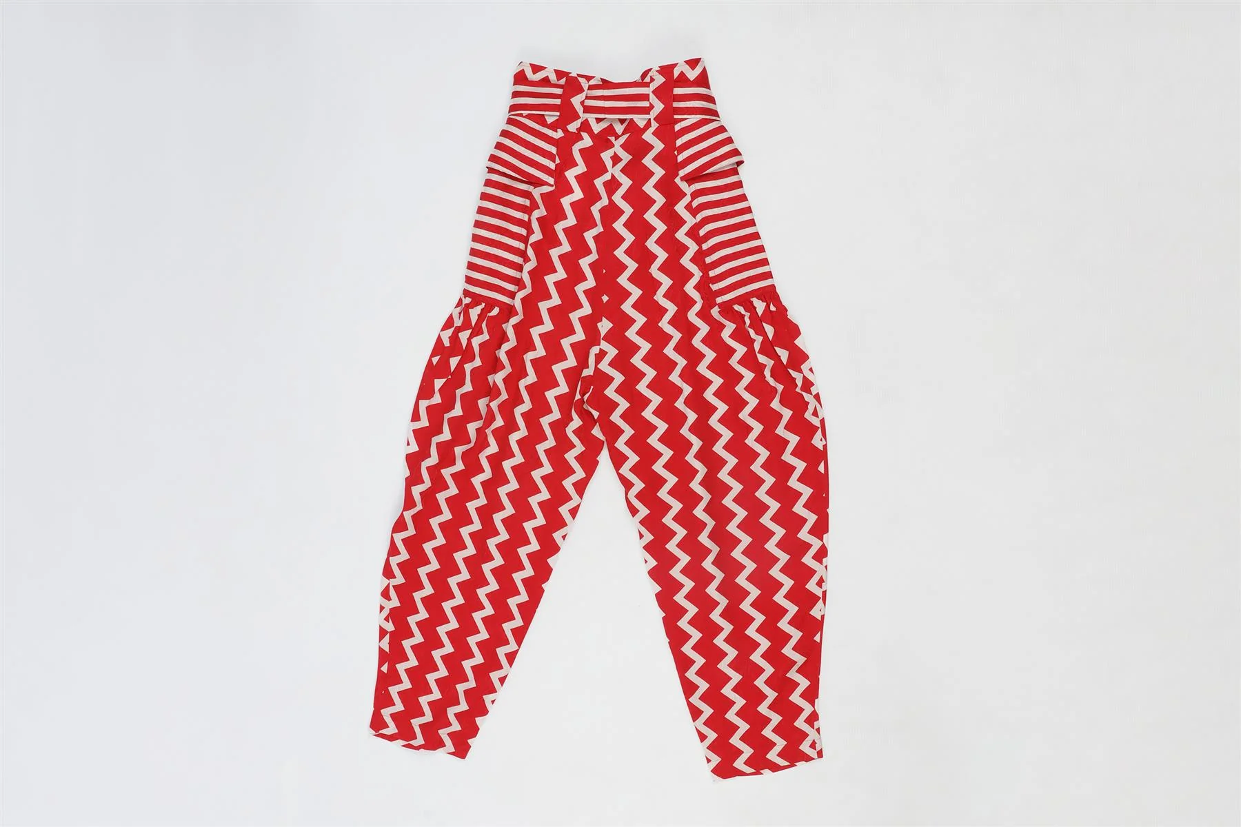 STELLA MCCARTNEY RED SILK TAPERED PANTS IT 36 UK 4 - Image 4