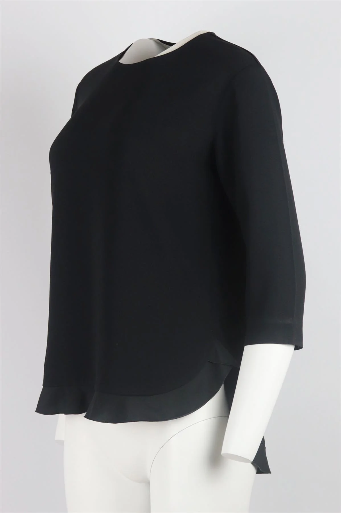 STELLA MCCARTNEY RUFFLE TRIMMED CREPE TOP IT 36 UK 4 - Image 3