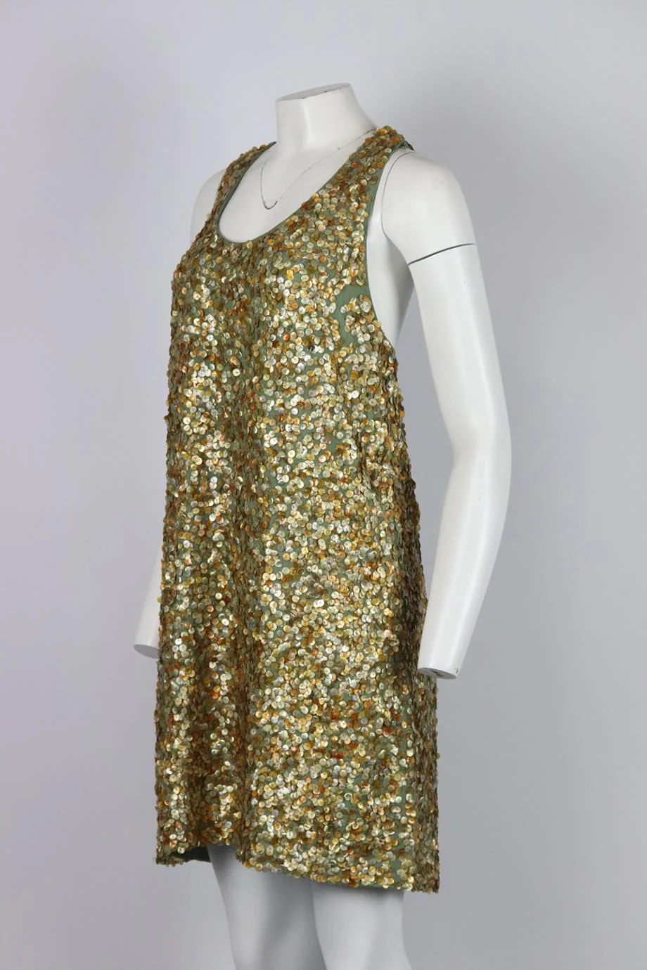 STELLA MCCARTNEY SEQUINED SILK MINI DRESS IT 42 UK 10 - Image 3