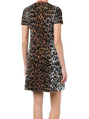 STELLA MCCARTNEY SHORT SLEEVE CHEETAH PRINT SHIFT DRESS IT 40 UK 8 - Image 3