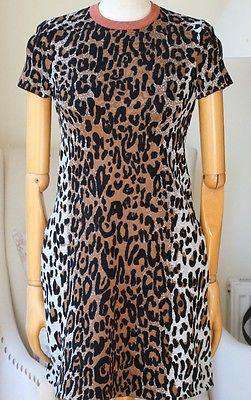 STELLA MCCARTNEY SHORT SLEEVE CHEETAH PRINT SHIFT DRESS IT 40 UK 8 - Image 4
