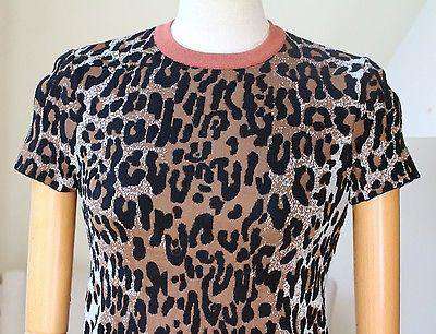STELLA MCCARTNEY SHORT SLEEVE CHEETAH PRINT SHIFT DRESS IT 40 UK 8 - Image 5