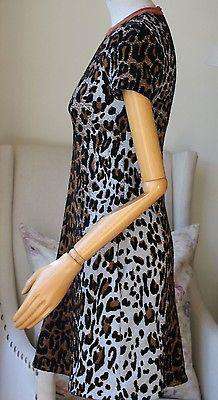 STELLA MCCARTNEY SHORT SLEEVE CHEETAH PRINT SHIFT DRESS IT 40 UK 8 - Image 6