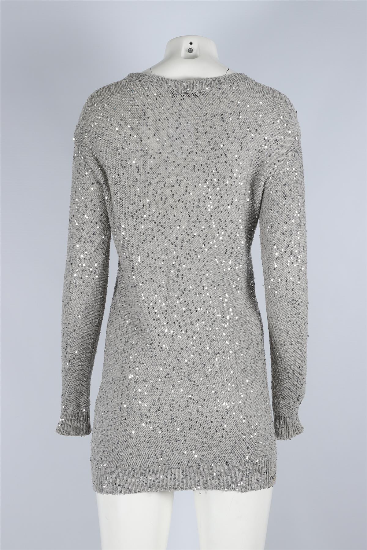 STELLA MCCARTNEY SILVER COTTON SWEATER IT 38 UK 6 - Image 4
