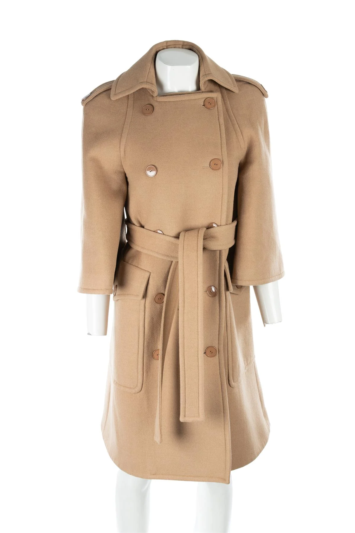STELLA MCCARTNEY TAN CAMEL AND WOOL COAT IT 38 UK 6 - Image 2