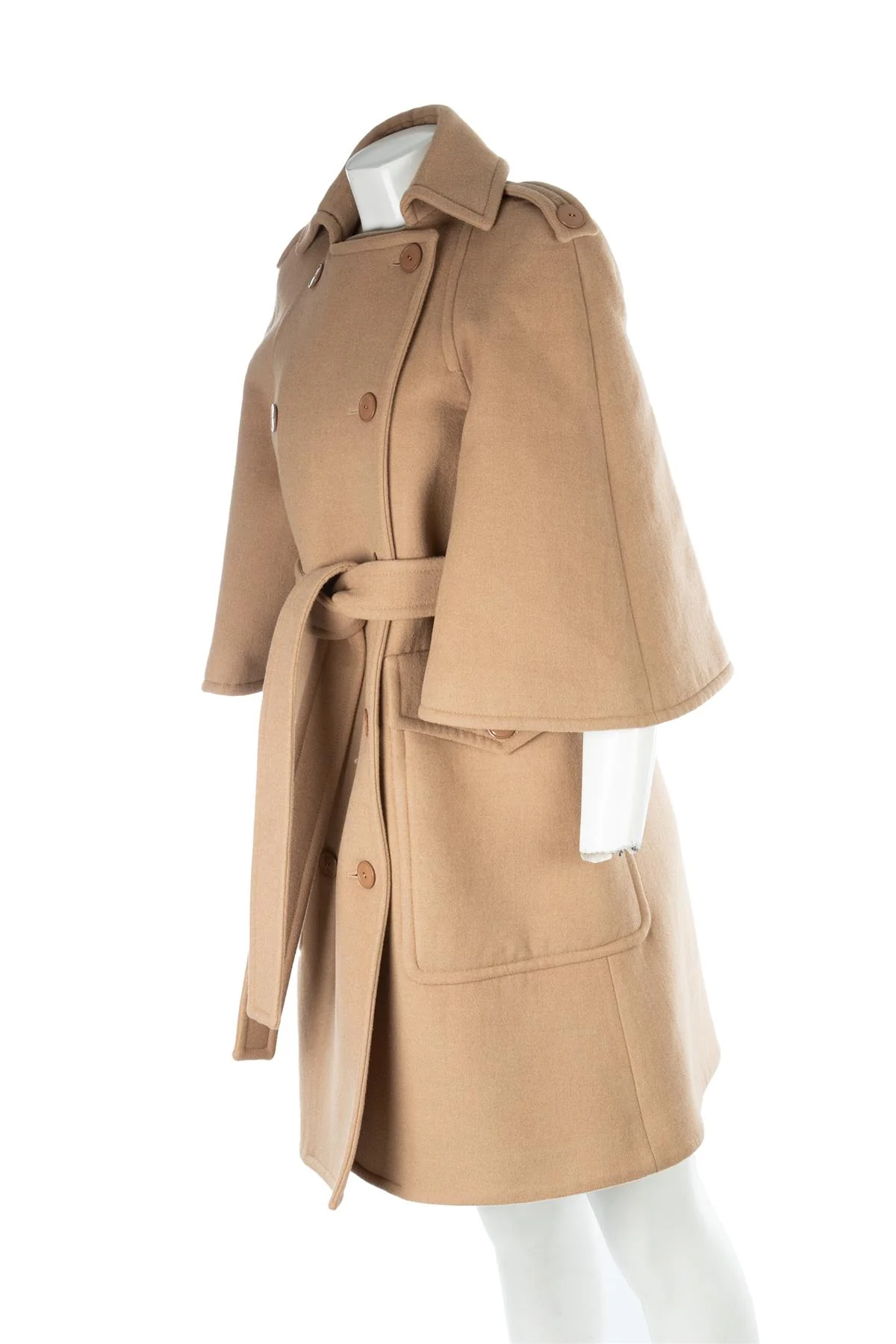 STELLA MCCARTNEY TAN CAMEL AND WOOL COAT IT 38 UK 6 - Image 3