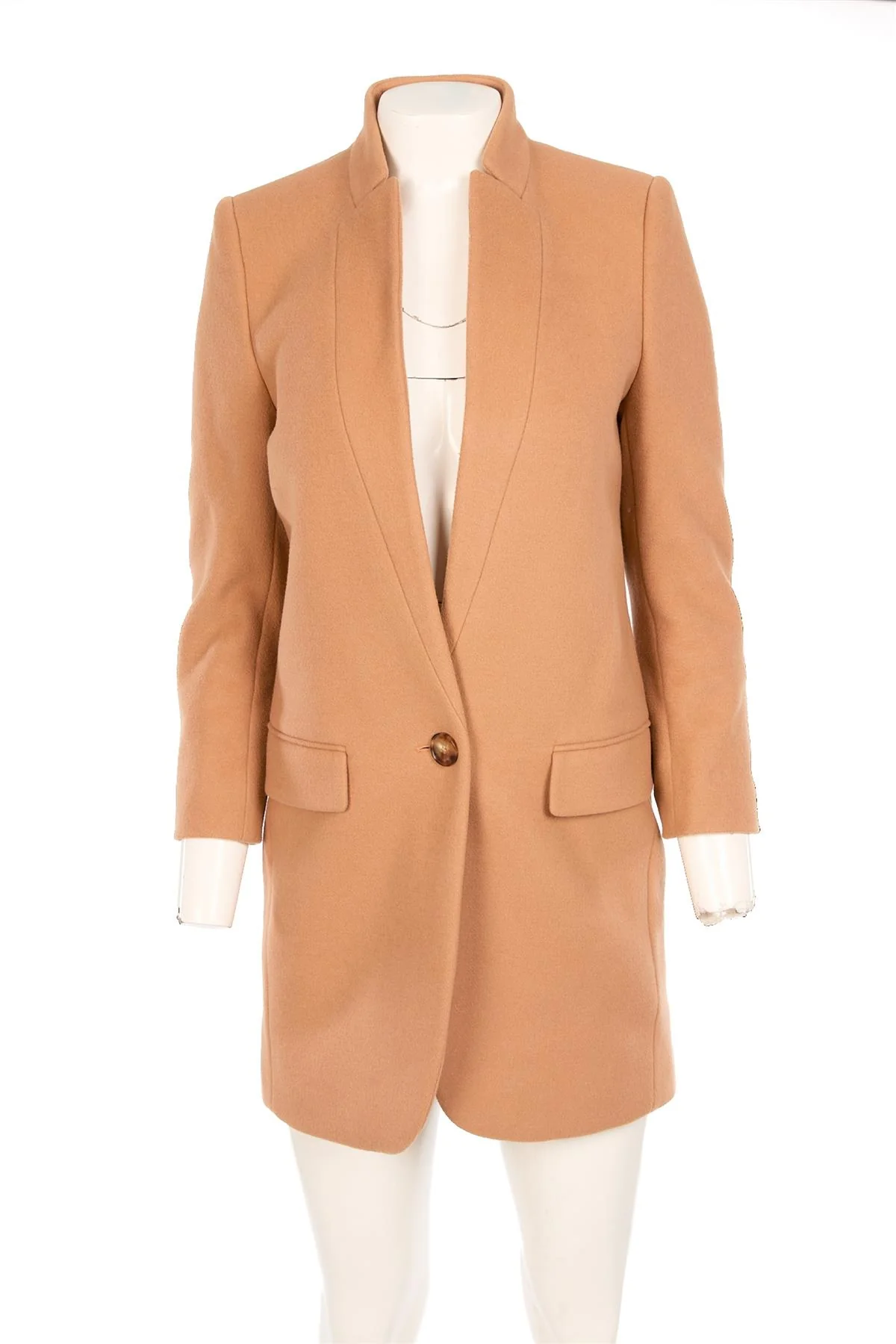 STELLA MCCARTNEY TAN WOOL COAT IT 40 UK 8 - Image 2