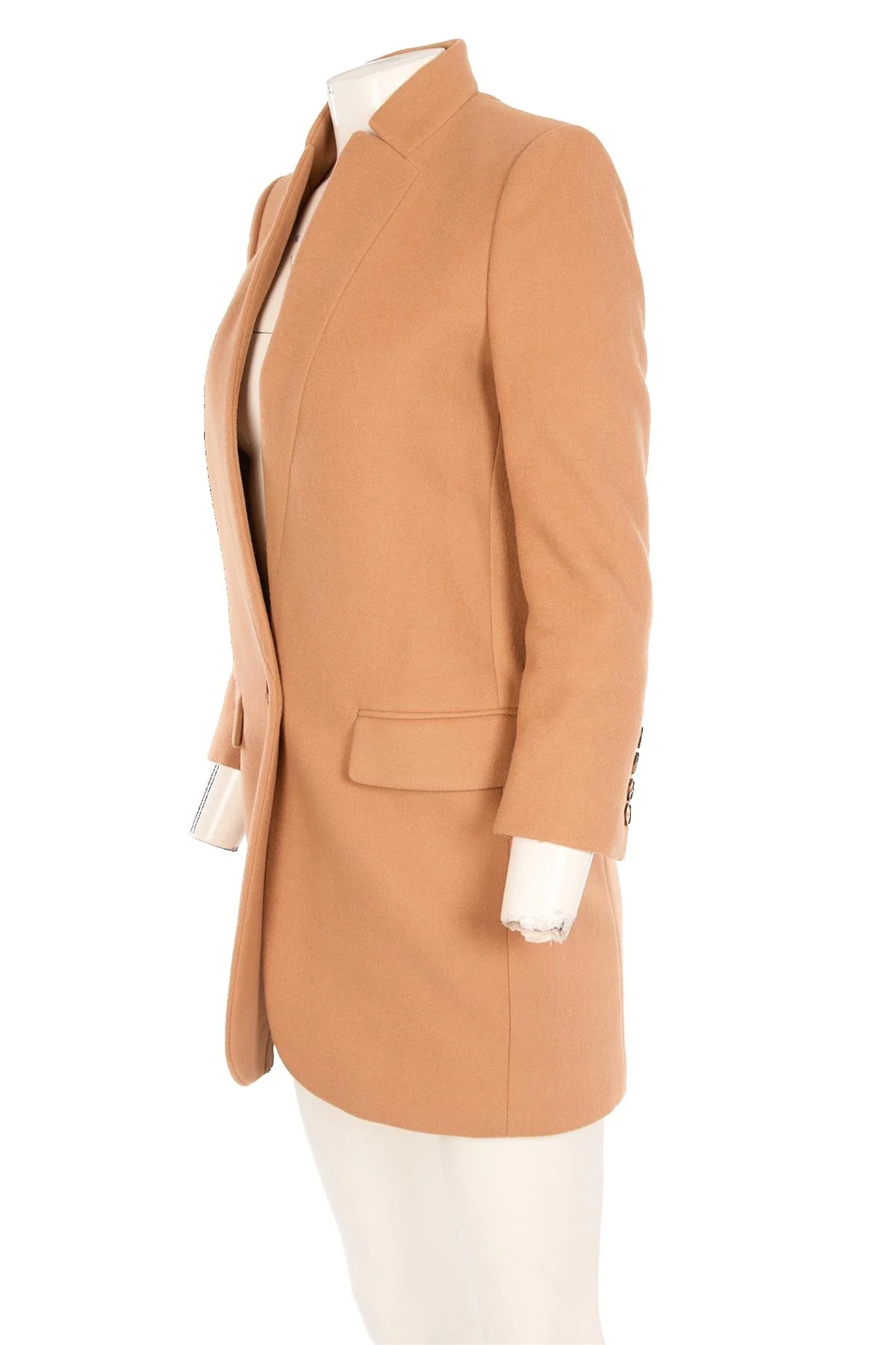 STELLA MCCARTNEY TAN WOOL COAT IT 40 UK 8 - Image 3