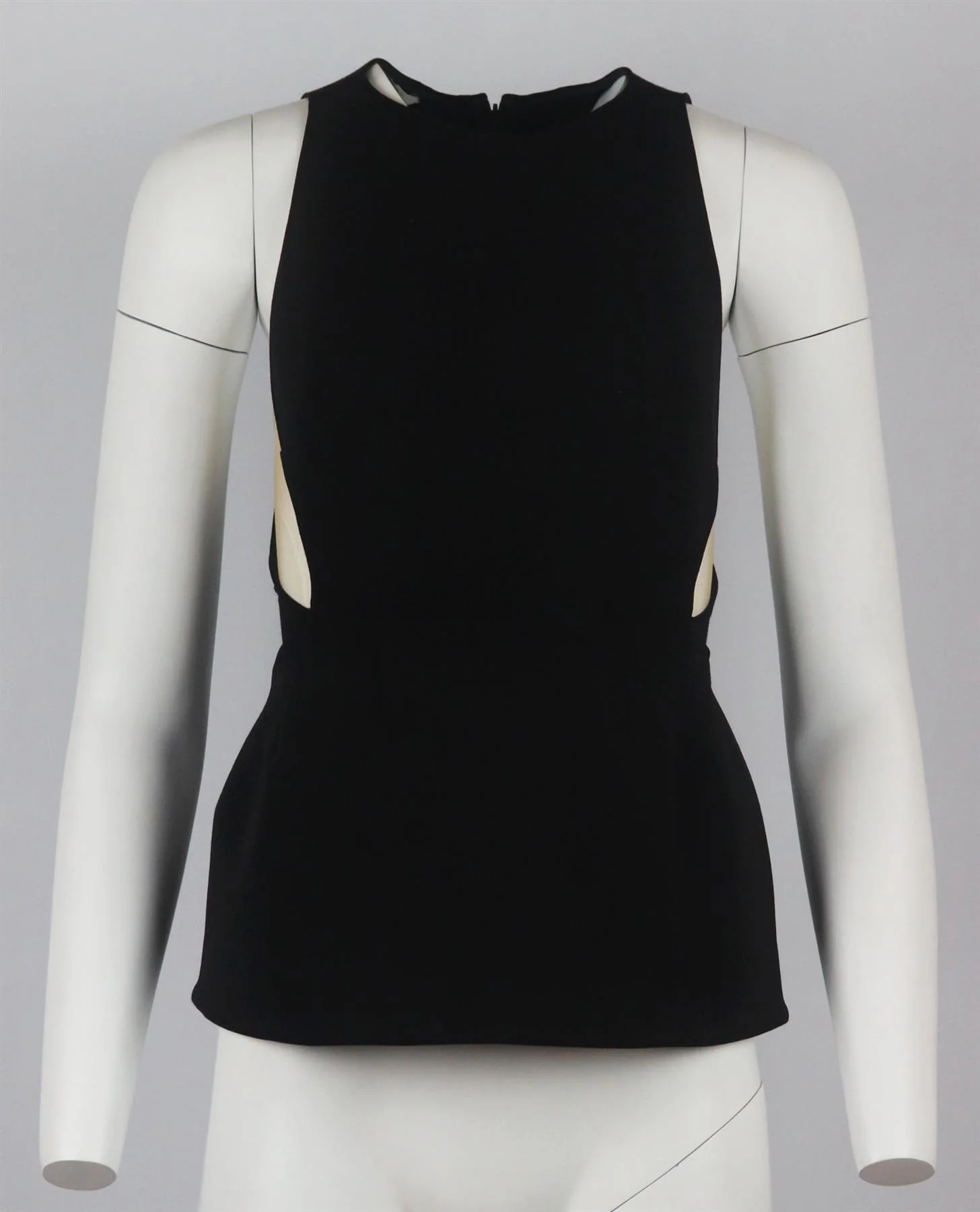 STELLA MCCARTNEY TULLE PANELED STRETCH CREPE TOP IT 36 UK 4 - Image 2