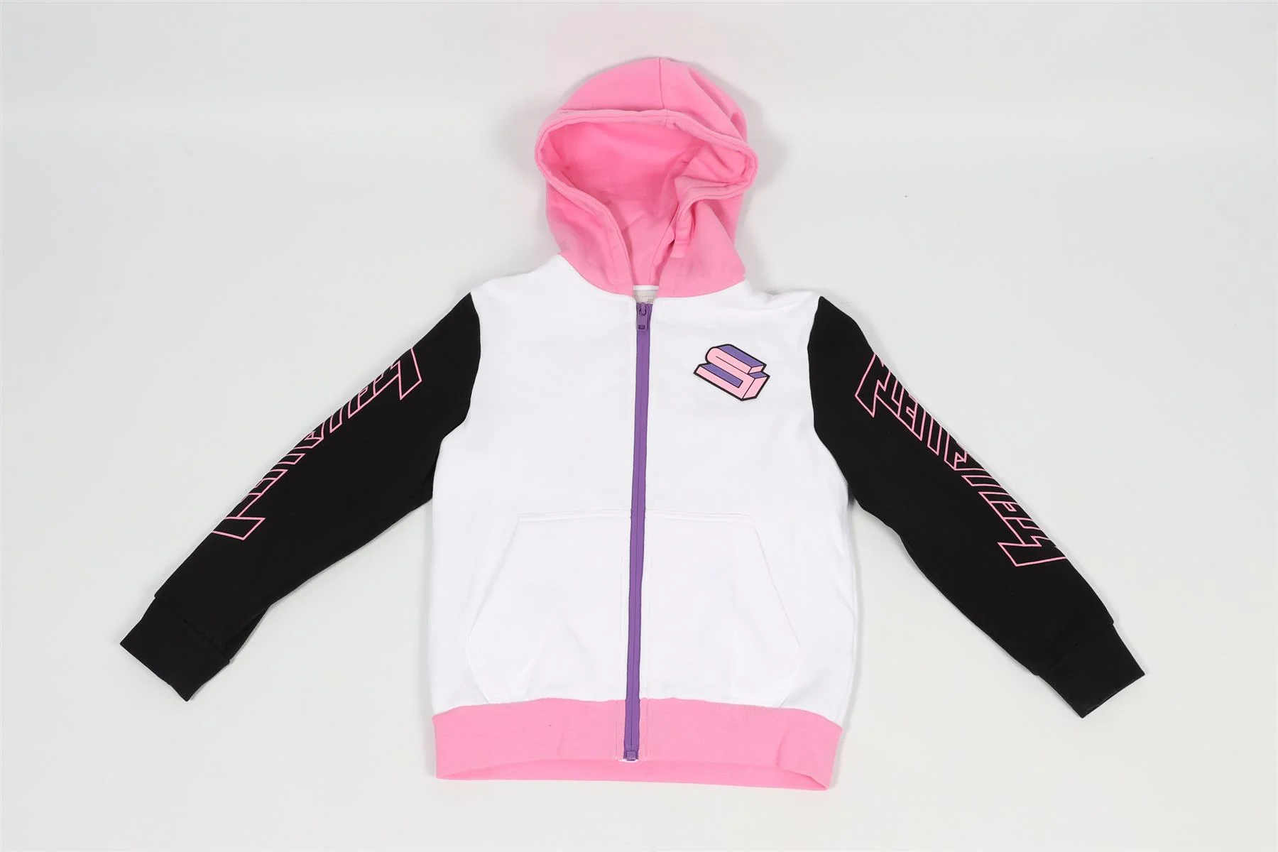 STELLA MCCARTNEY WHITE AND PINK KIDS GIRLS COTTON HOODIE 8 YEARS - Image 2