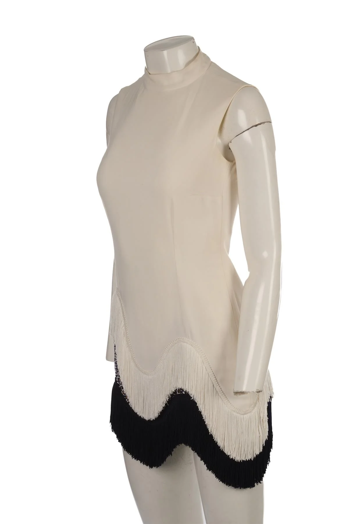 STELLA MCCARTNEY WHITE CREPE MINI DRESS IT 38 UK 6 - Image 3