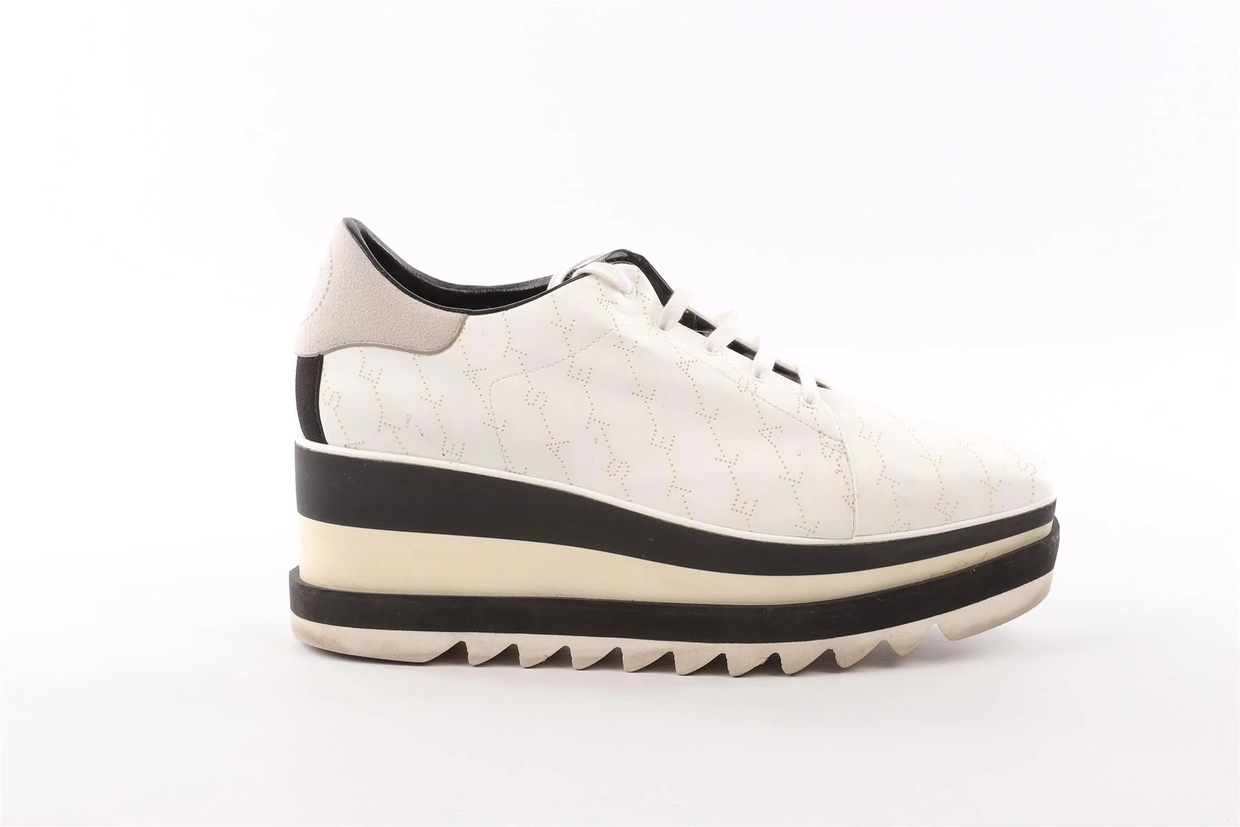 STELLA MCCARTNEY WHITE FAUX LEATHER PLATFORM BROGUES EU 40.5 UK 7.5 US 10.5 - Image 2