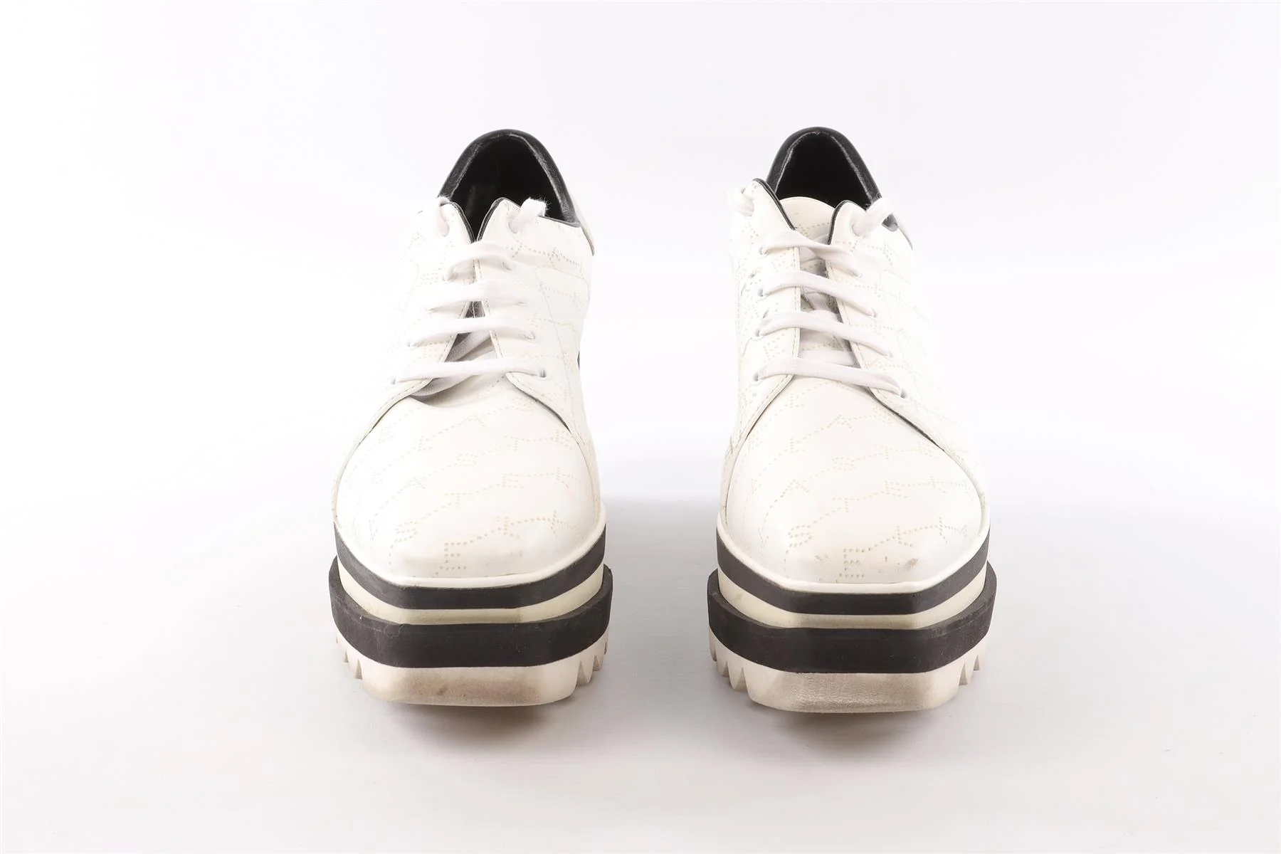 STELLA MCCARTNEY WHITE FAUX LEATHER PLATFORM BROGUES EU 40.5 UK 7.5 US 10.5 - Image 3