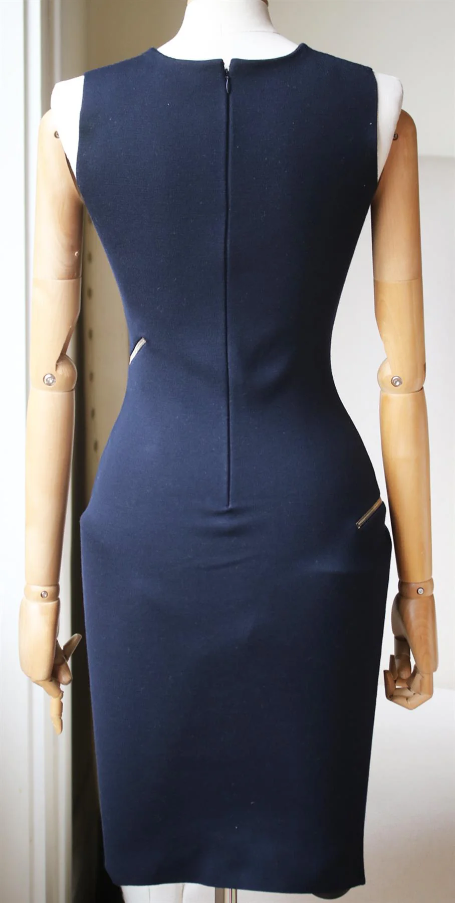 STELLA MCCARTNEY ZIP EMBELLISHED STRETCH WOOL BLEND MINI DRESS IT 38 UK 6 - Image 5